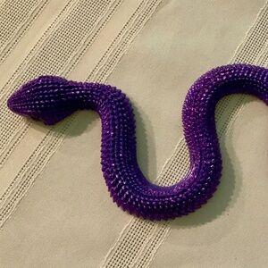 9” purple resin snake, new